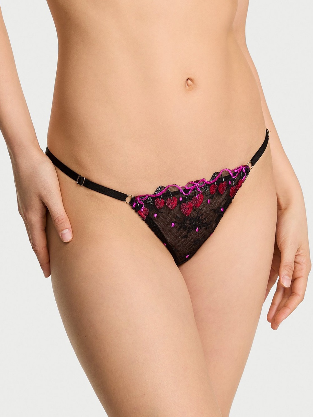 🆕🍒 Cherry Pop Polka Dot Adjustable Thong Victoria’s Secret NWT